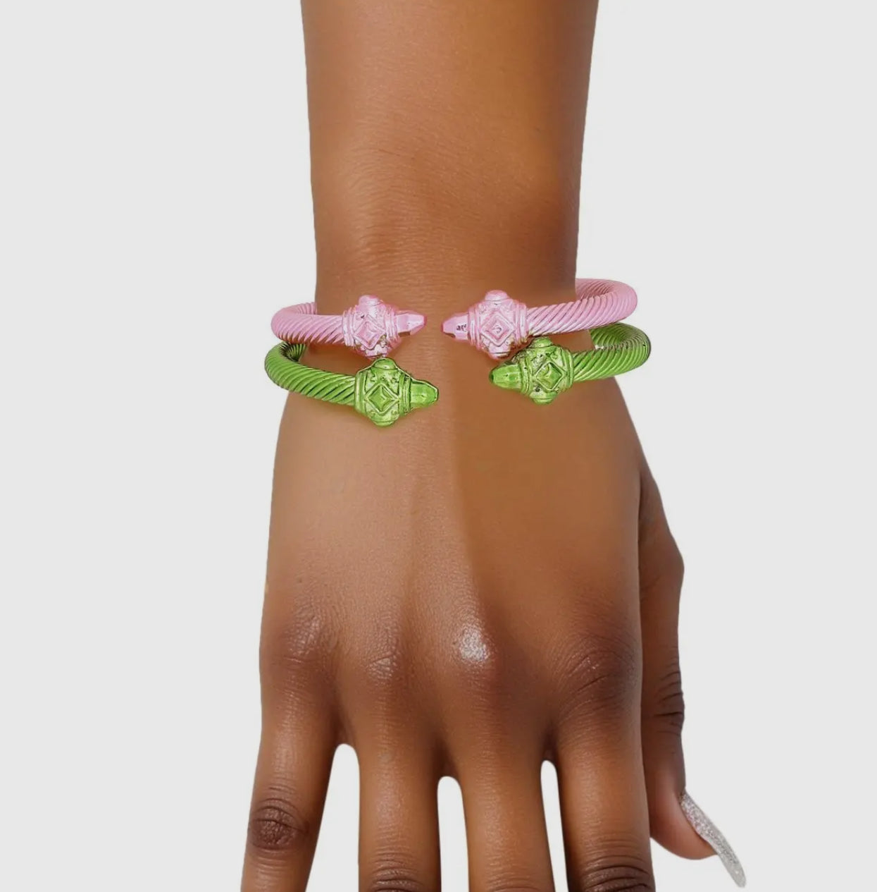 Pink and Green Double Bracelet