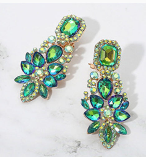 Marquise Square Stone Clip On Earrings