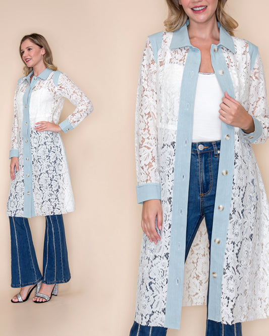 Ambience Lace &Denim Jacket