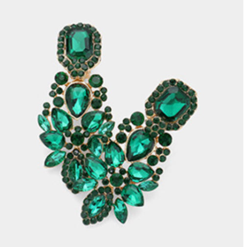 Marquise Square Stone Clip On Earrings