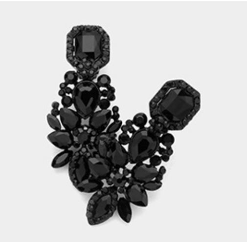 Marquise Square Stone Clip On Earrings