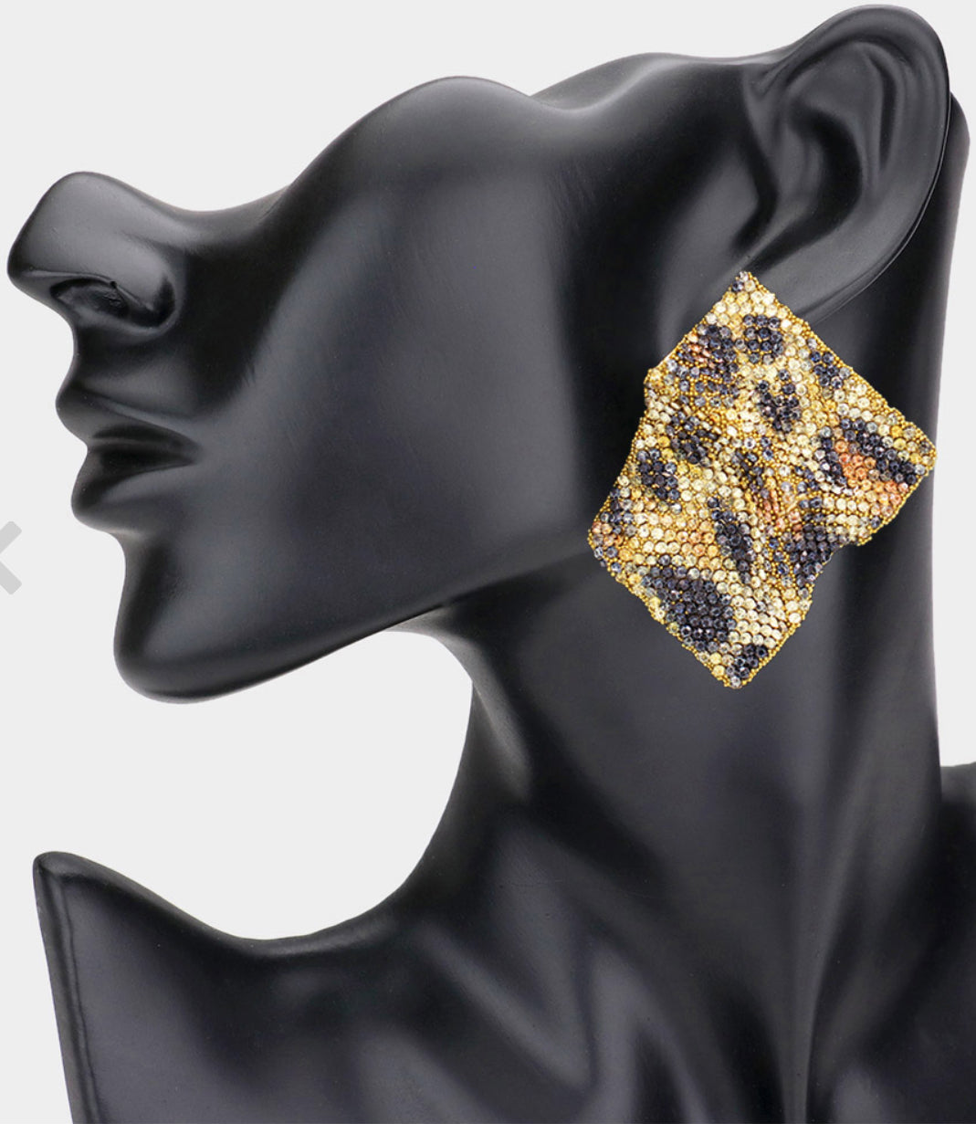 Bling Studded Leopard Earrings