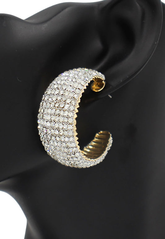 Gold Bling Hoop Earrings