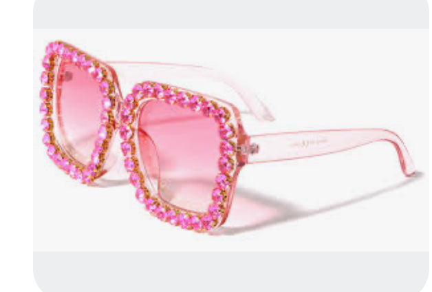 Oversized Sassy Rhinestones Glasses