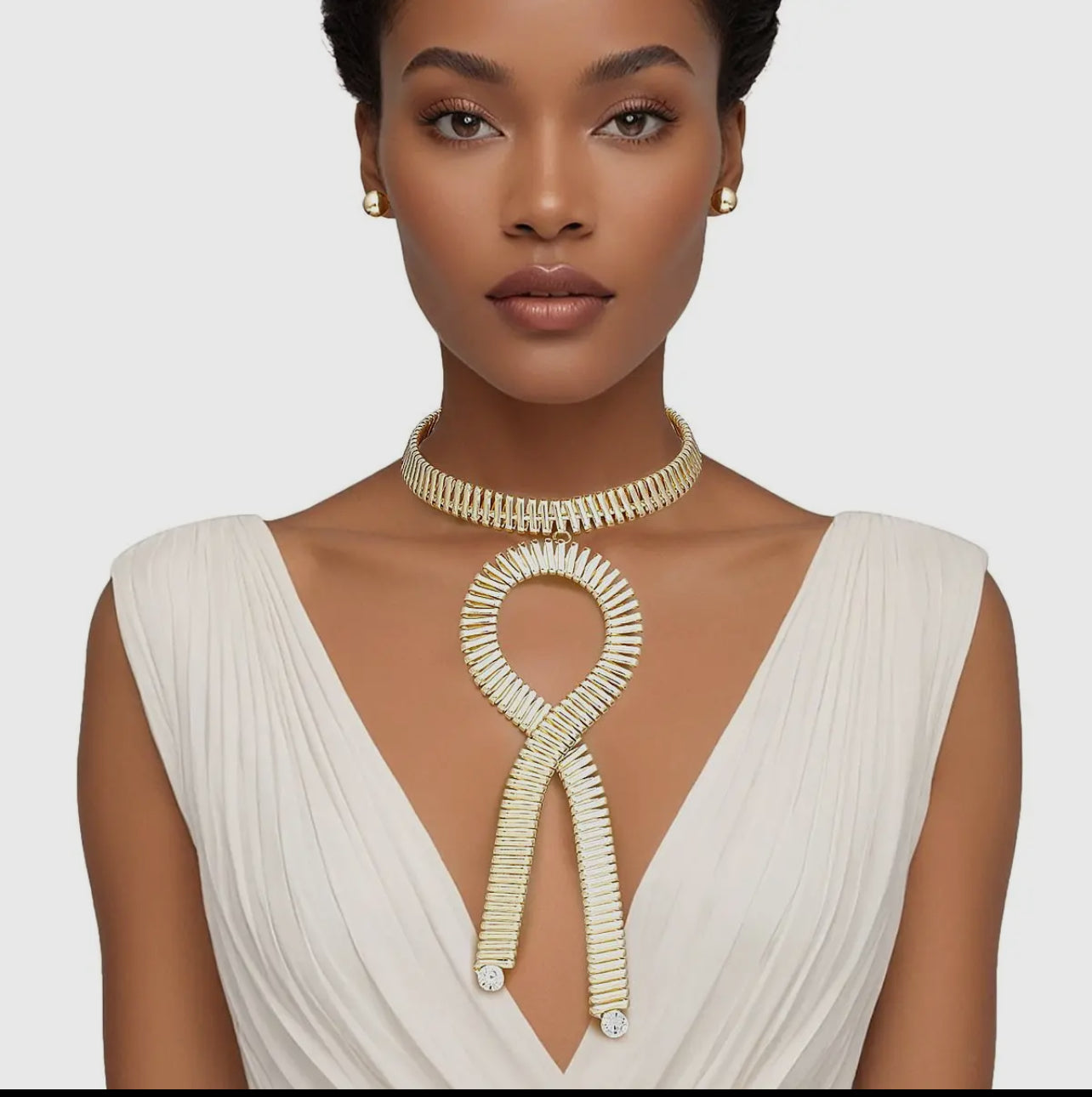 Industrial Gold Flat Necklace Set