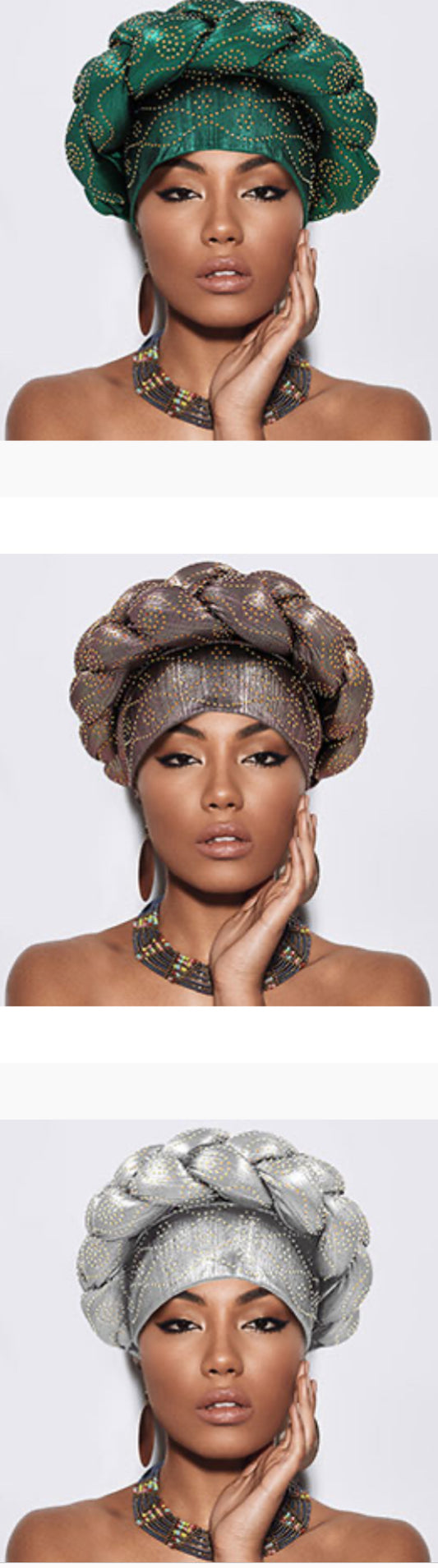 Bling Studded Braided Turban Hat