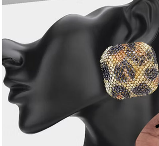 Leopard Studded Earrings