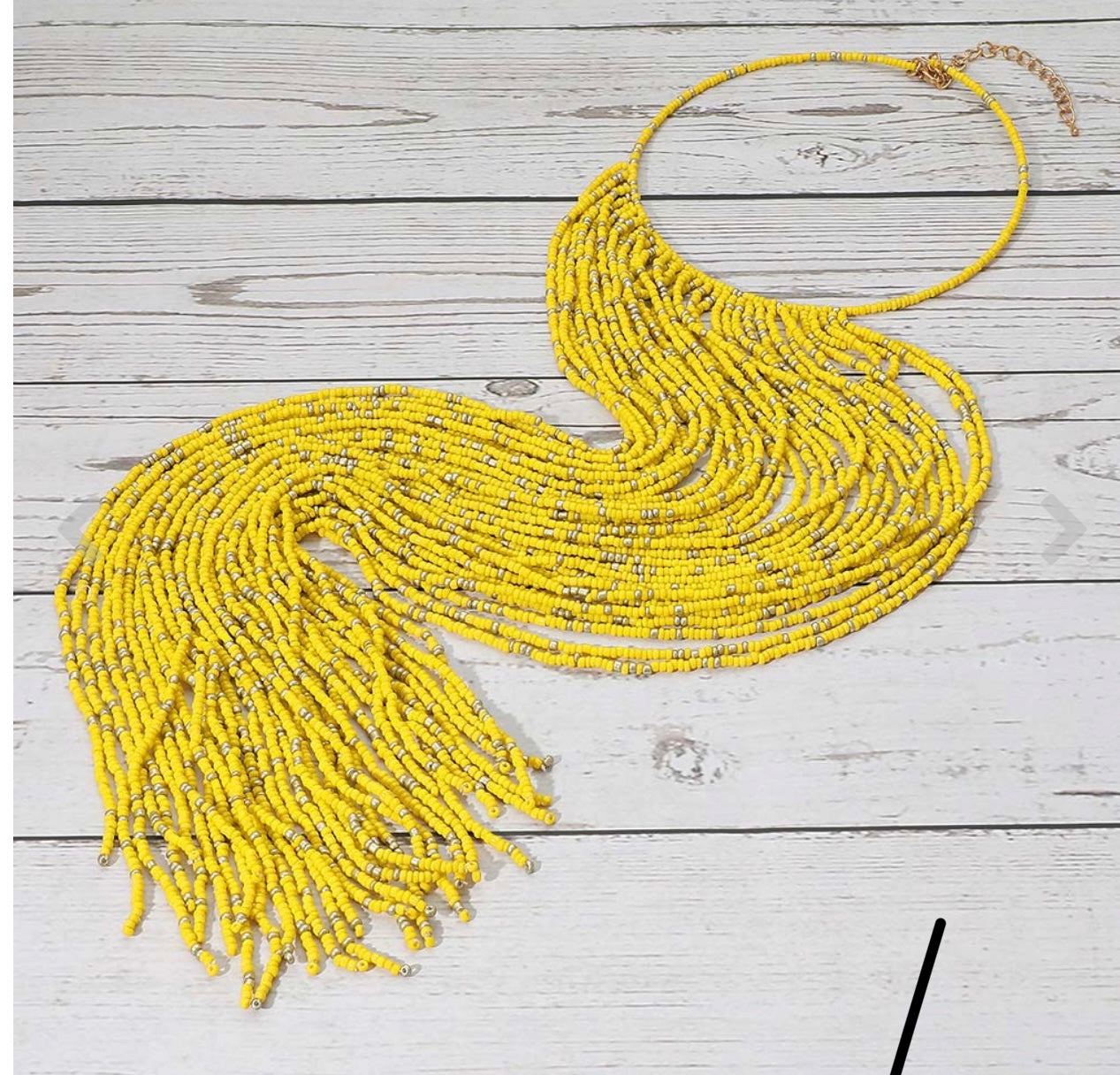 Oversized Seed Beaded Fringe Statement Choker _White Only