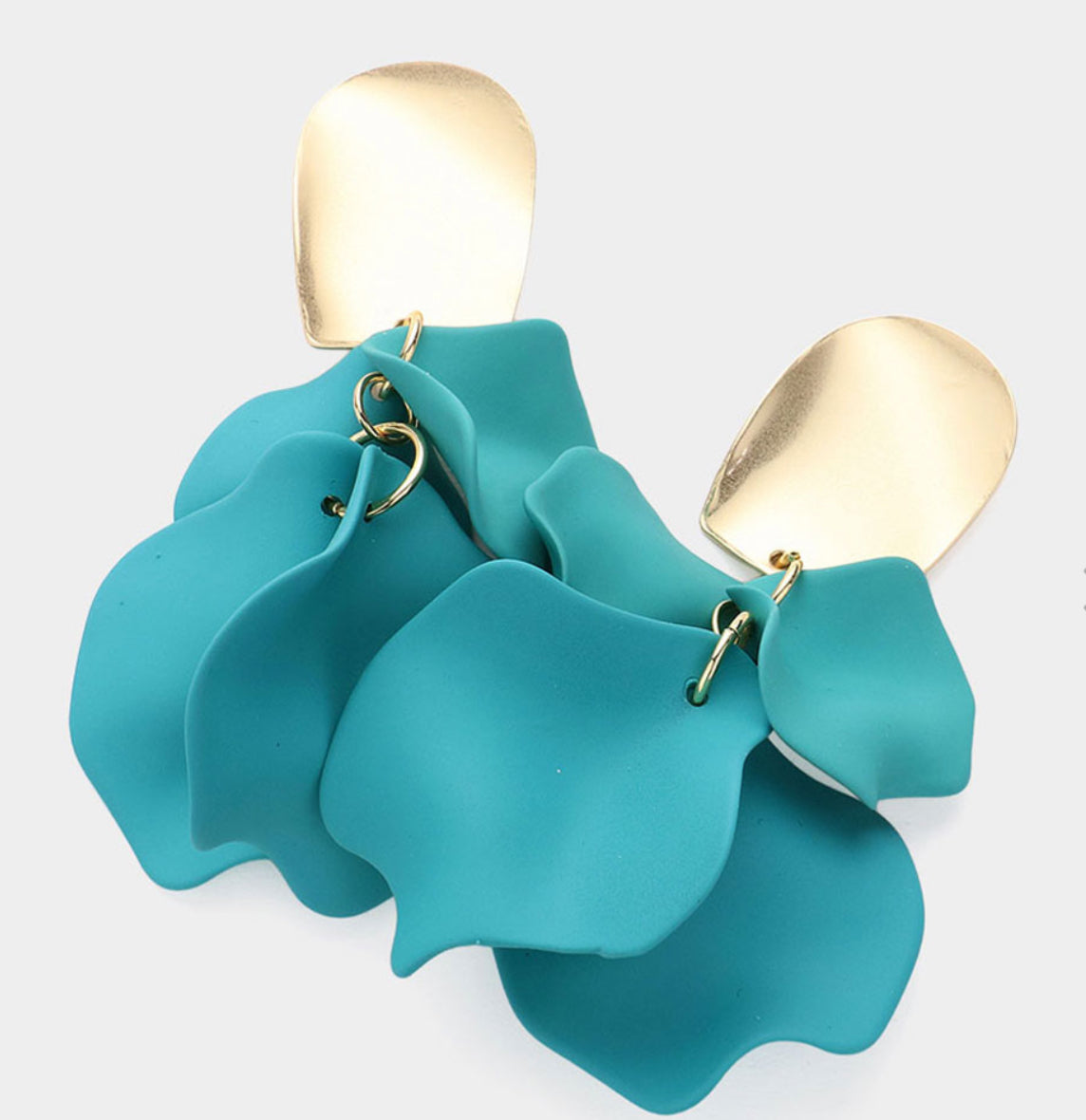 Layered Petal Cluster Drop Earrings