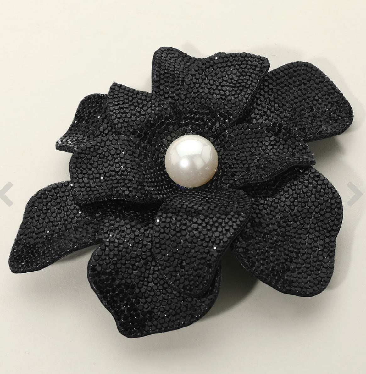 Pearl Accent Bling Studded Flower  Brooch/Hair Pin