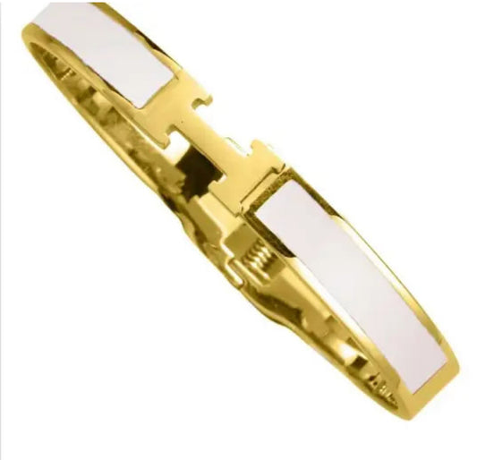 "H" ENAMEL DESIGNER BRACELET