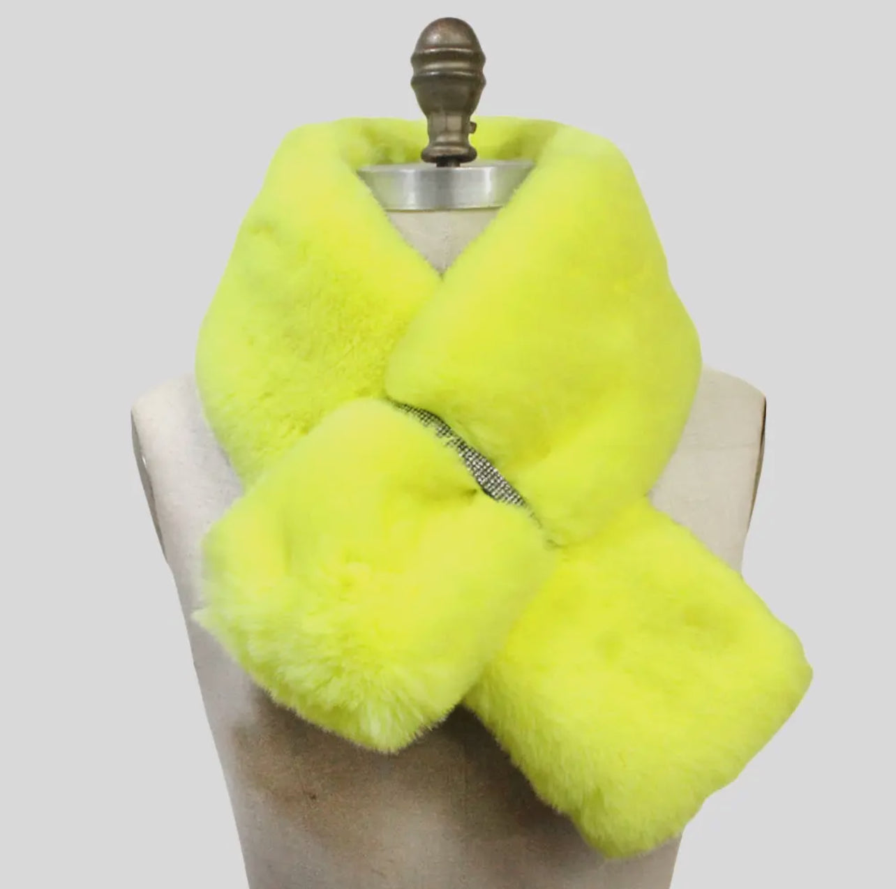 Faux Fur Bling Pull Through Scarf