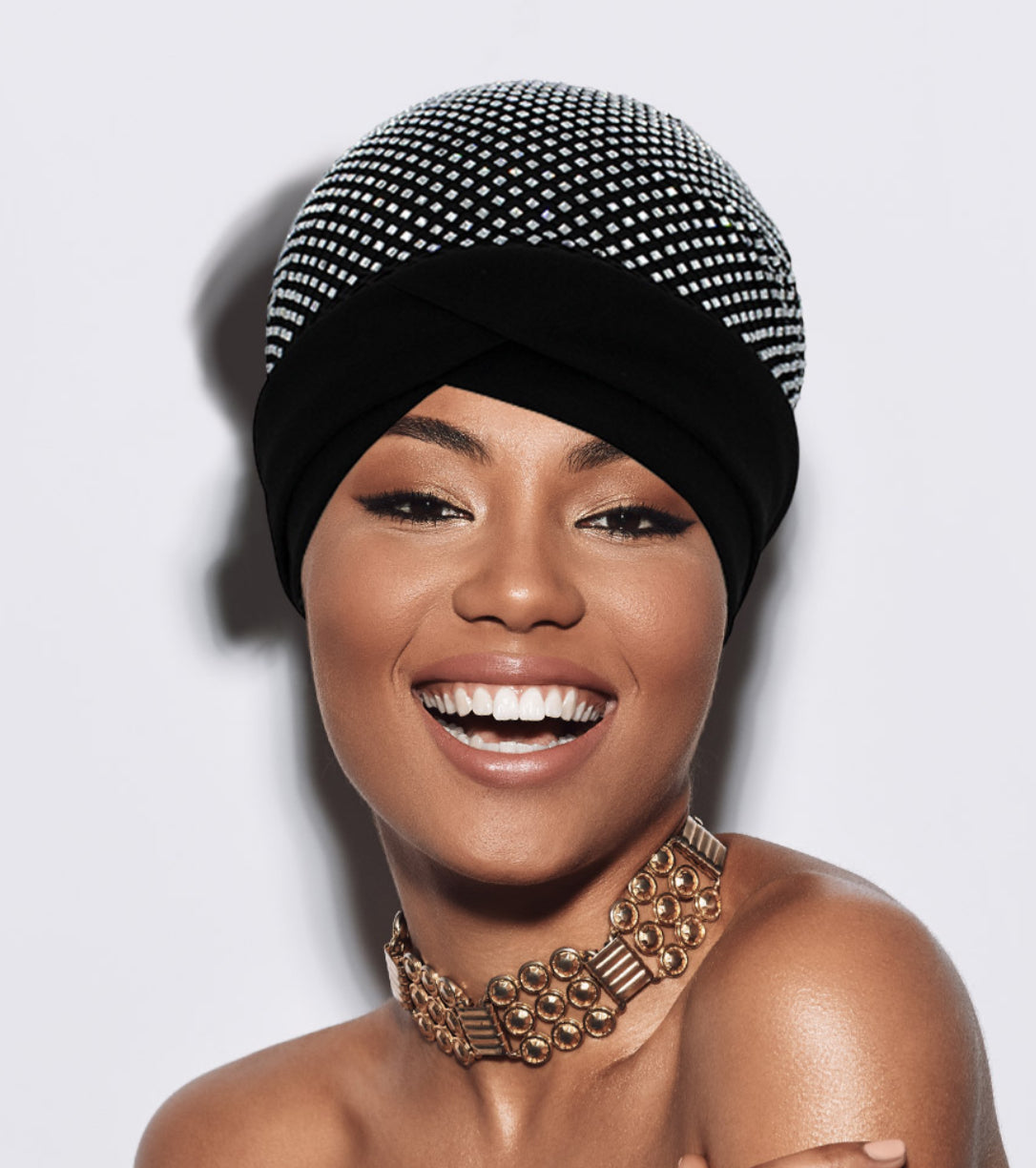 Bling Studded Turban Hat