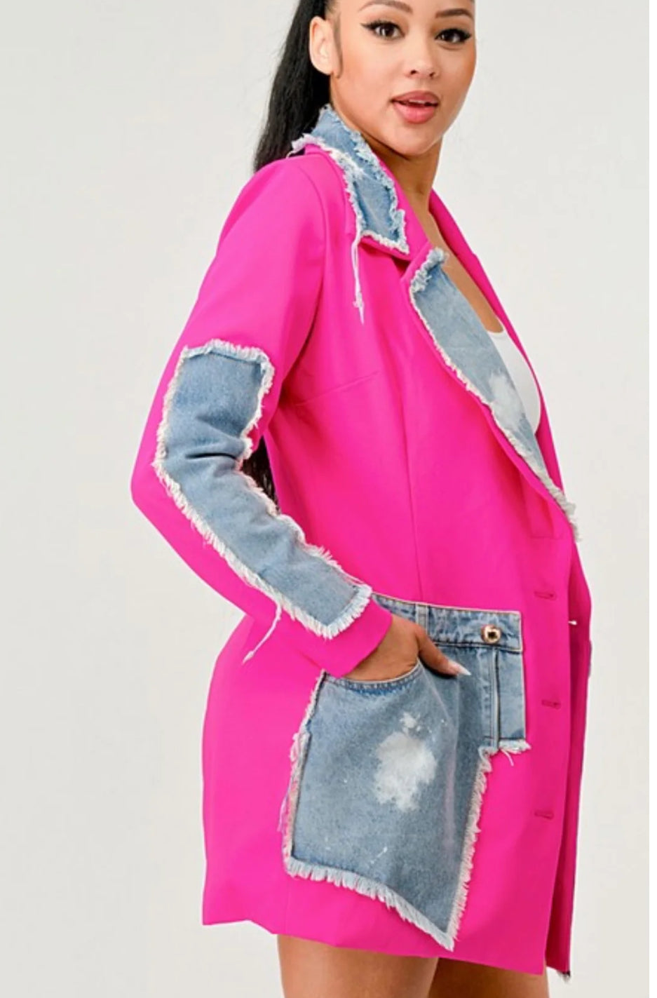 Simmi Denim & Pink Blazer