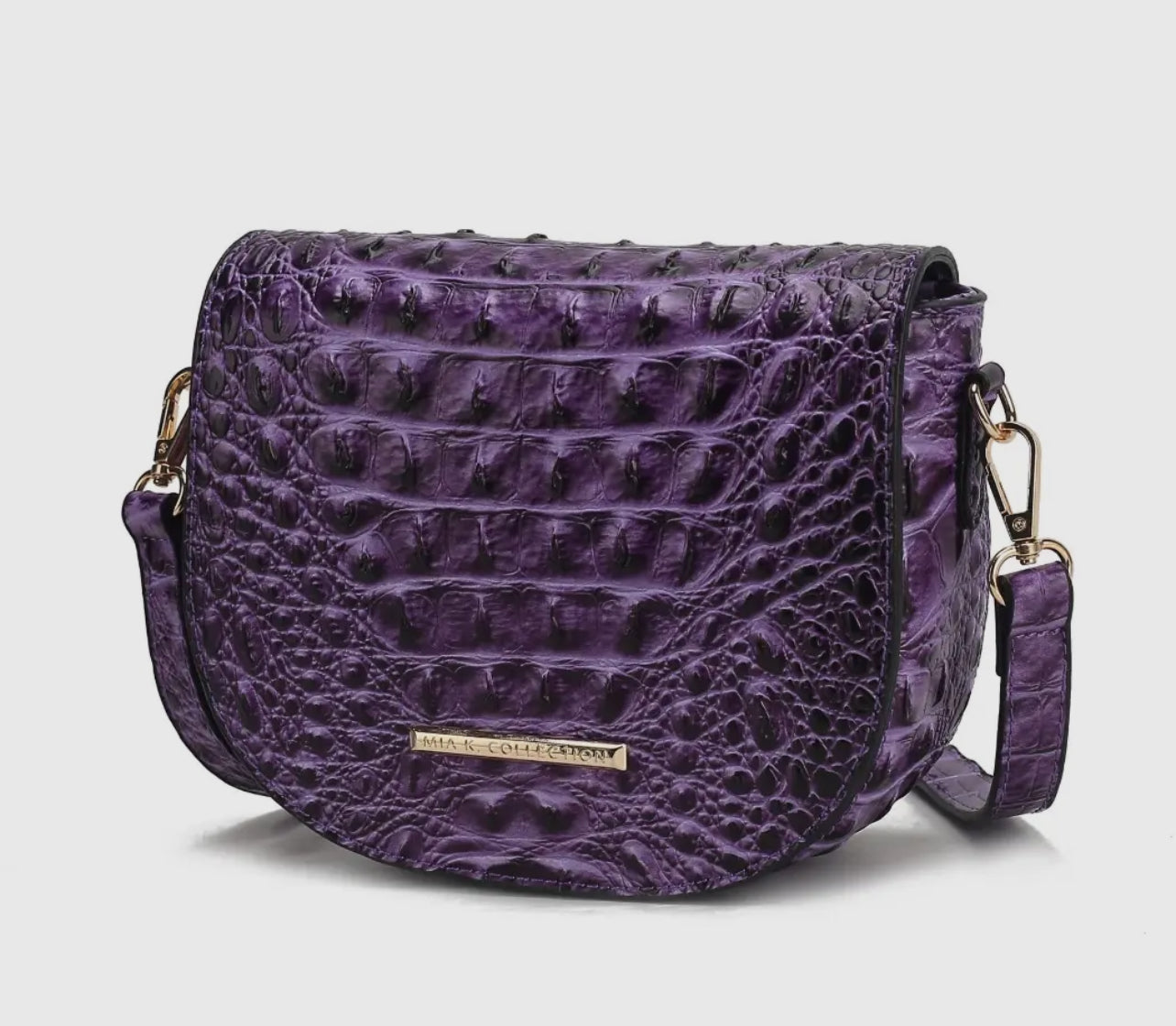 Amalia Croc-Embossed Crossbody Bag 
by Mia K.