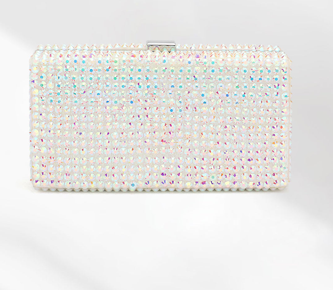 Studded Bling Rectangle Clutch / Crossbody Bag