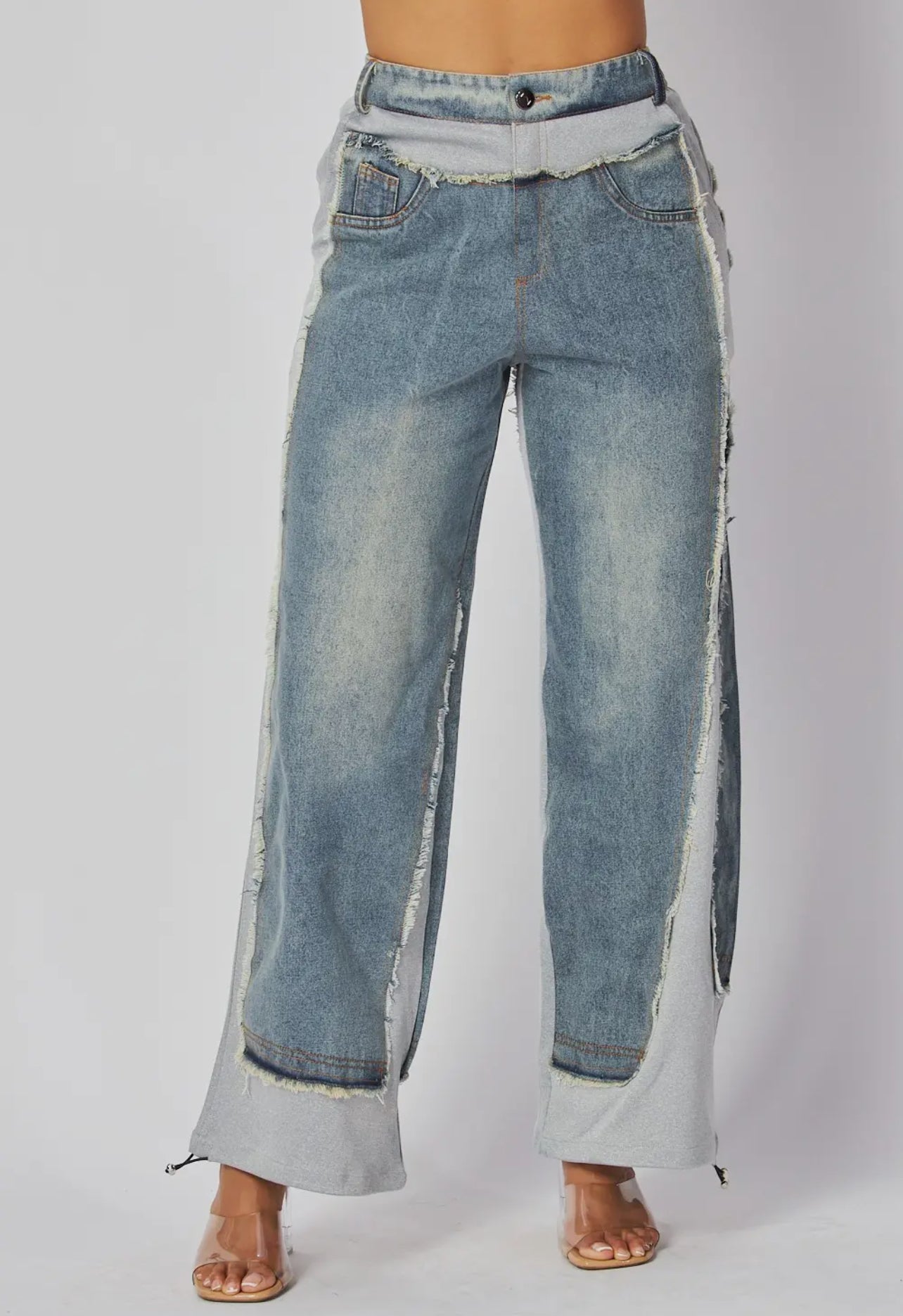 Grey Fashion Track Jeans