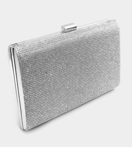 Silver Bling Rectangle Clutch / Crossbody Bag