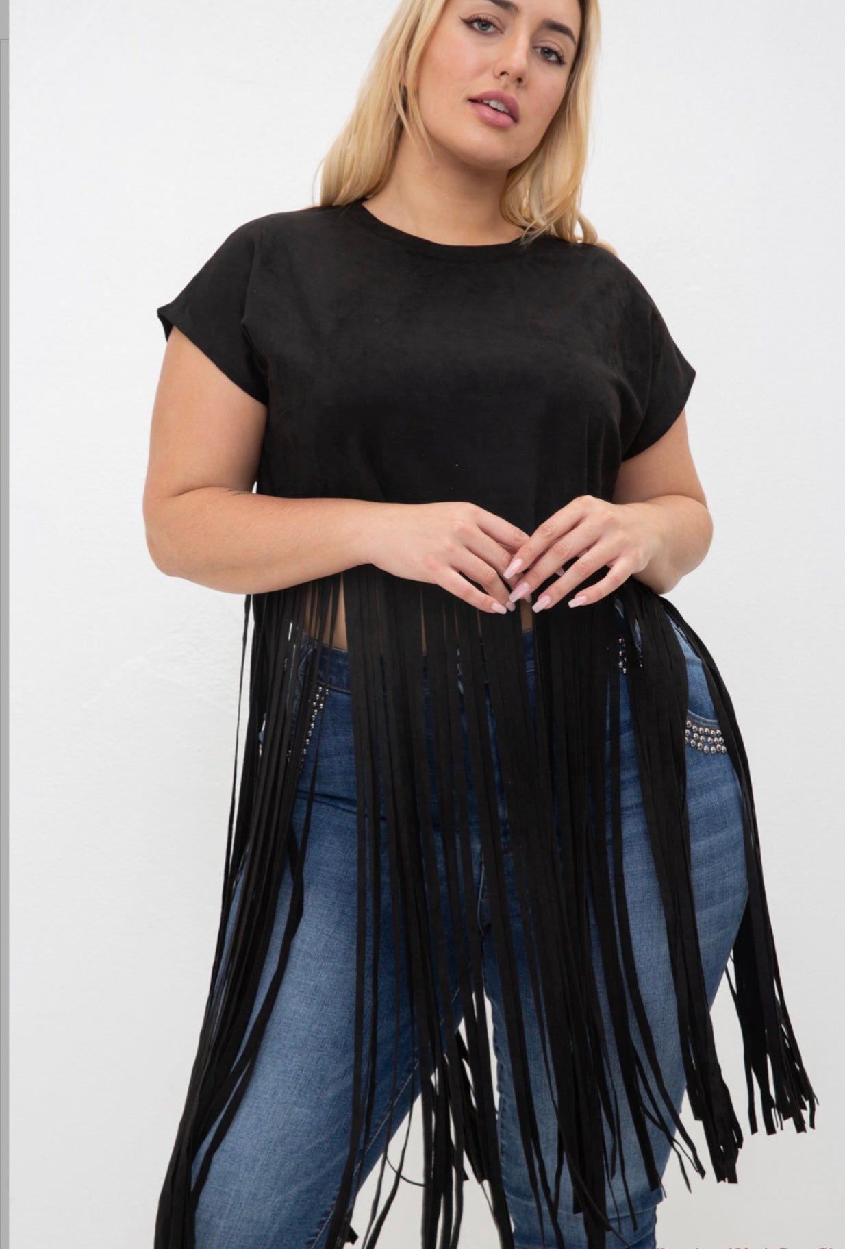 Exclusive Suede Fringe Top