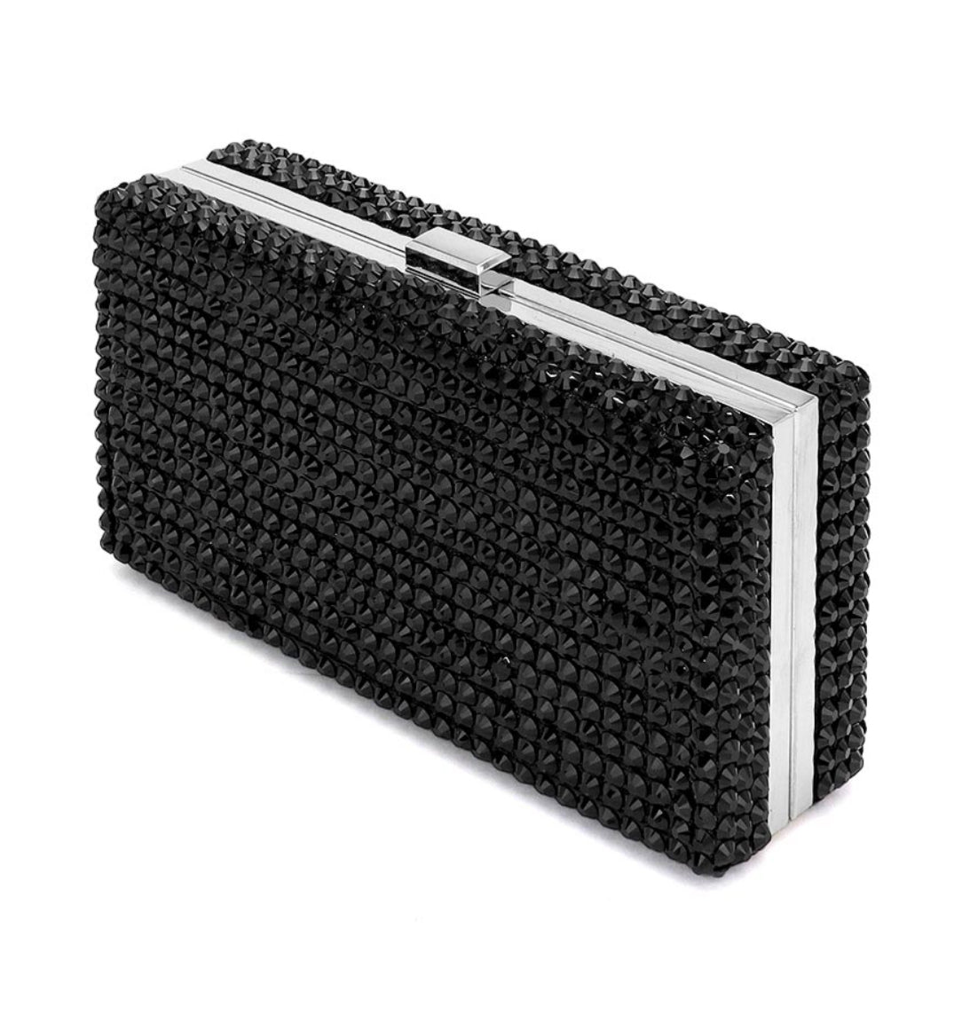 Studded Bling Rectangle Clutch / Crossbody Bag