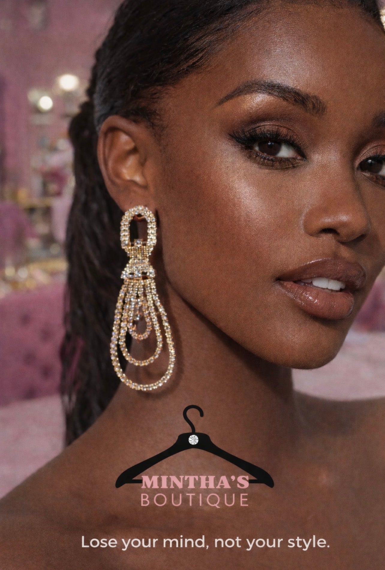 CRYSTAL GATSBY STATEMENT EARRINGS