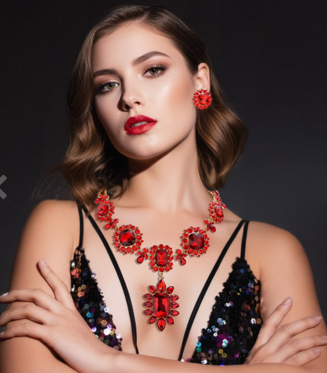 Multi Stone Link Evening Necklace