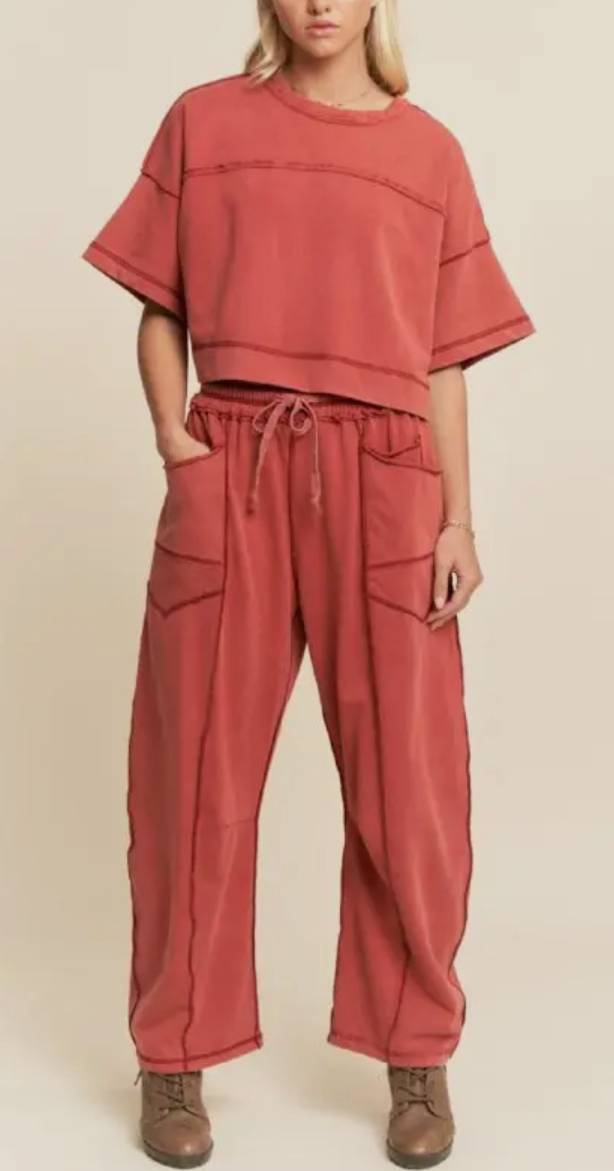Elise 2pc Casual 2pc Set_Orange Clay