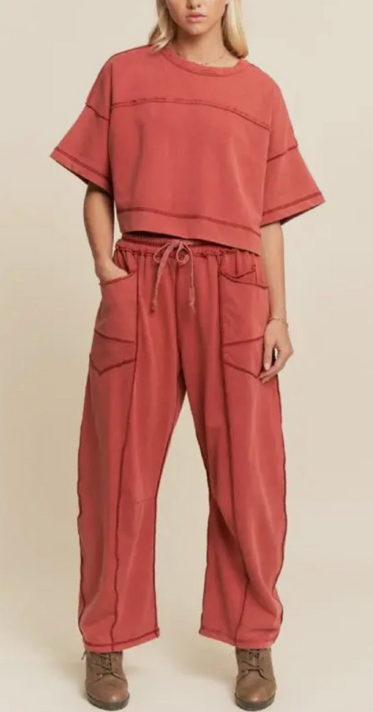 Elise 2pc Casual 2pc Set_Orange Clay
