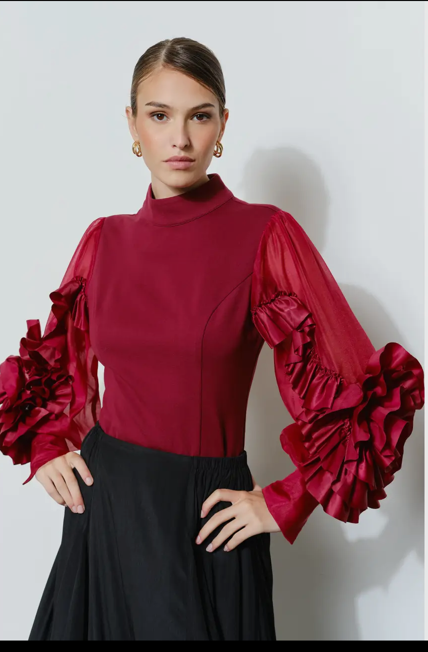 Rosezetta Ruffle Sleeve Fancy Top