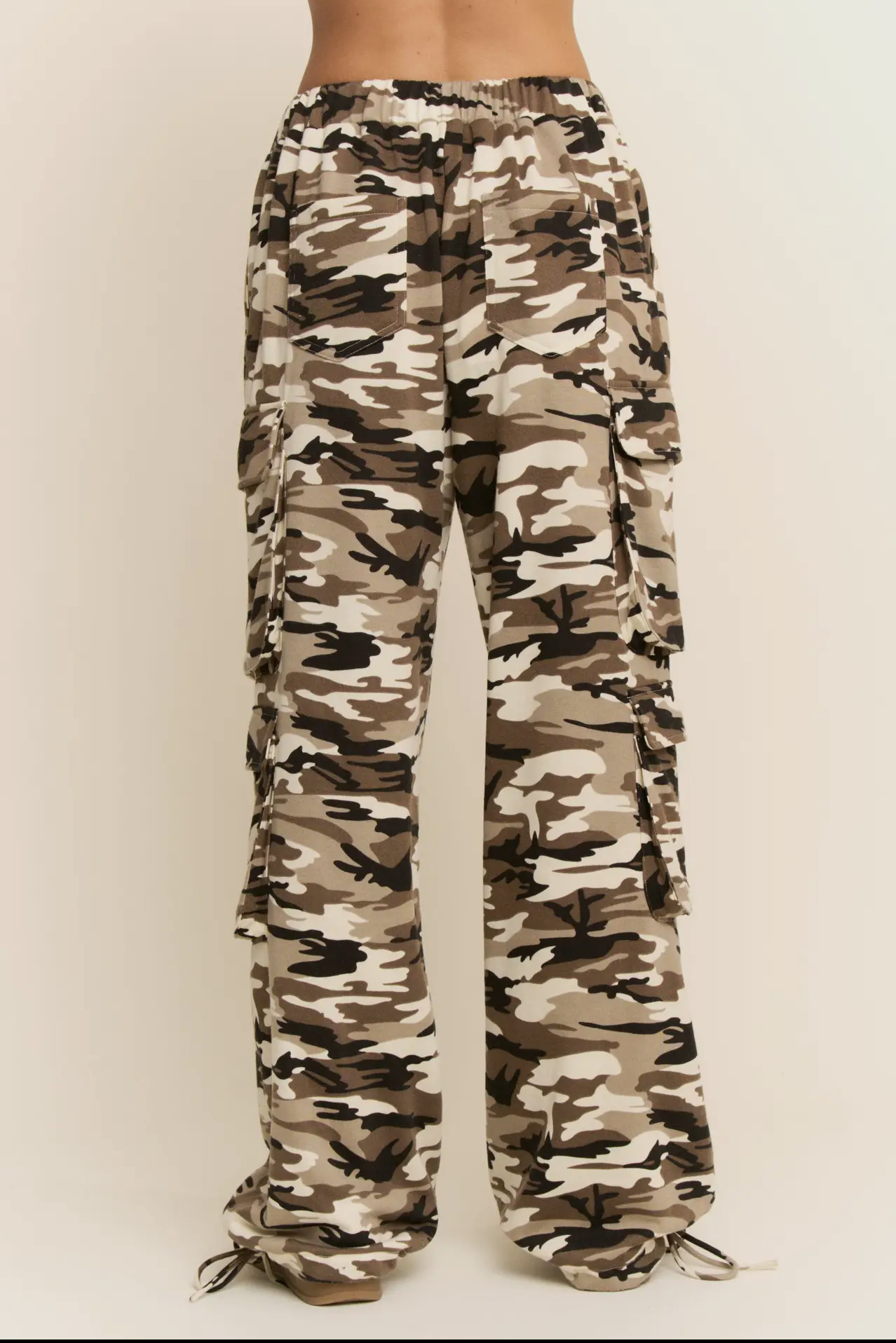 Camo French Terry Cloth Cargo Pocket Pants