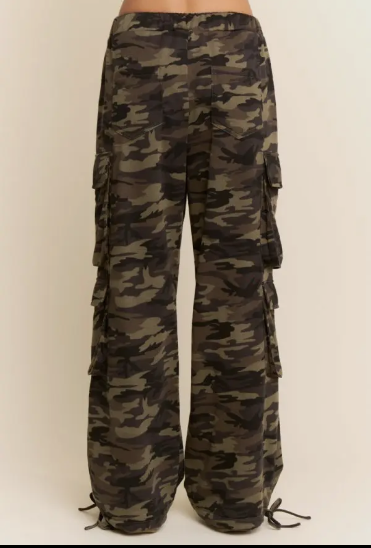Camo French Terry Cloth Cargo Pocket Pants