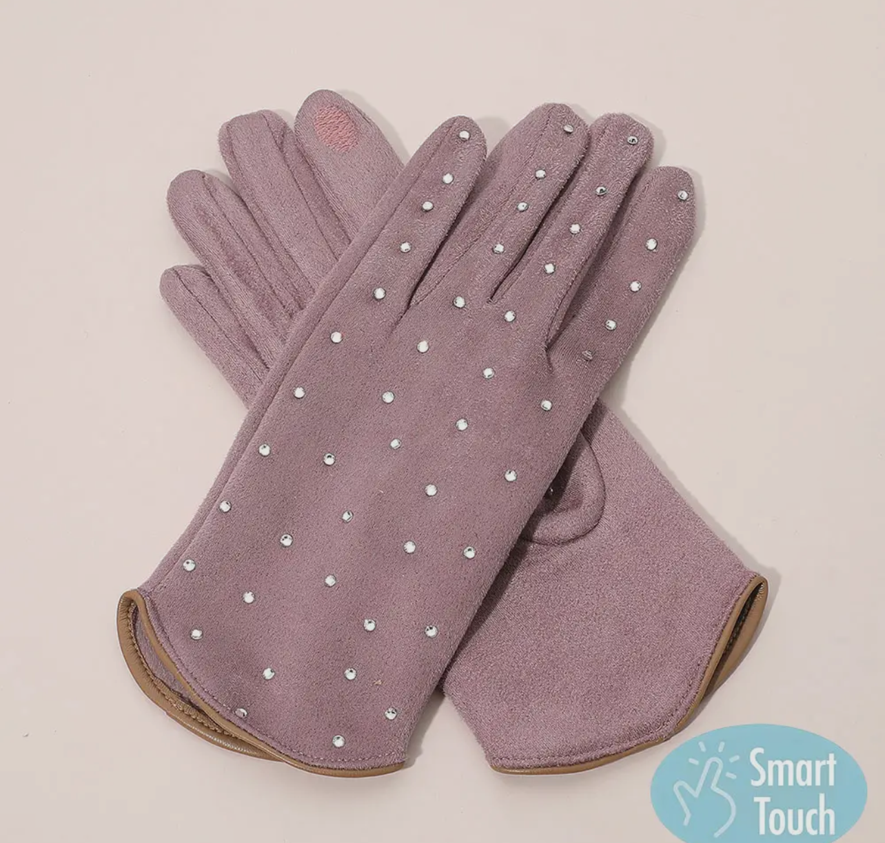 Rhinestone Embellished Smart Touch Winter Gloves