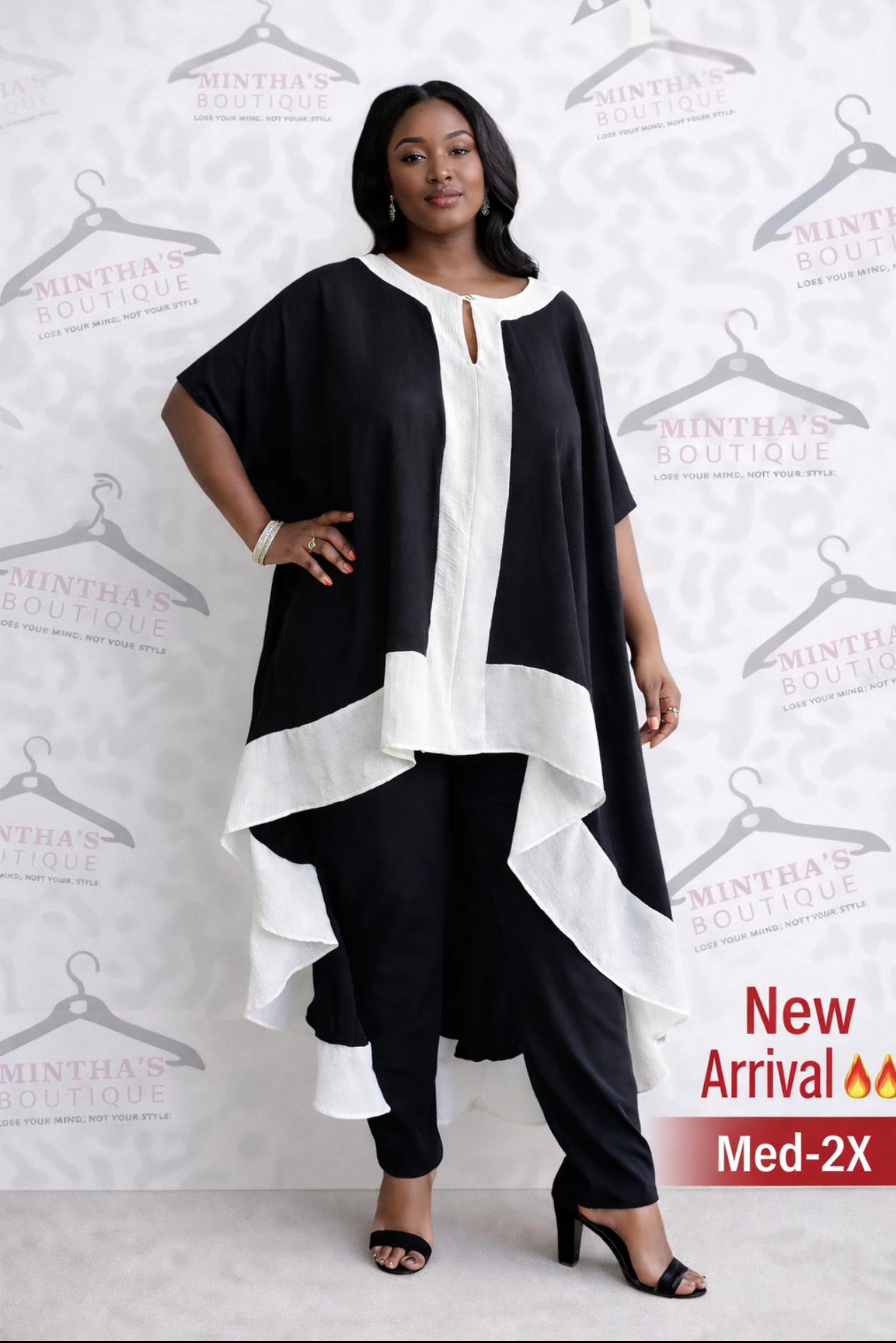 Paris Black & White Pants Set