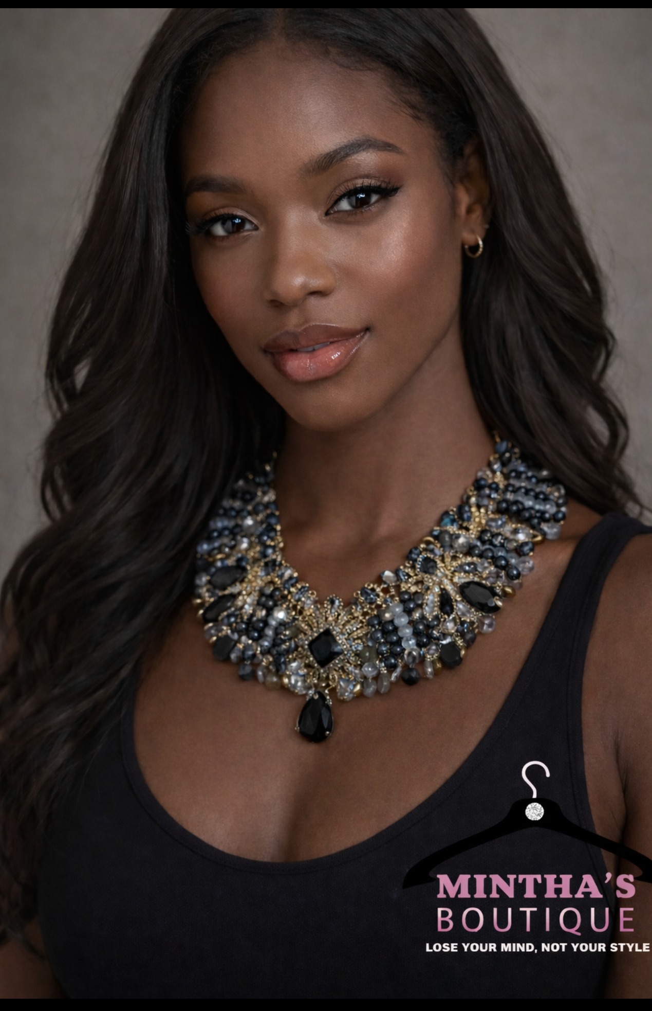 Bib Statement Necklace Colorful Glass Crystal Collar Choker