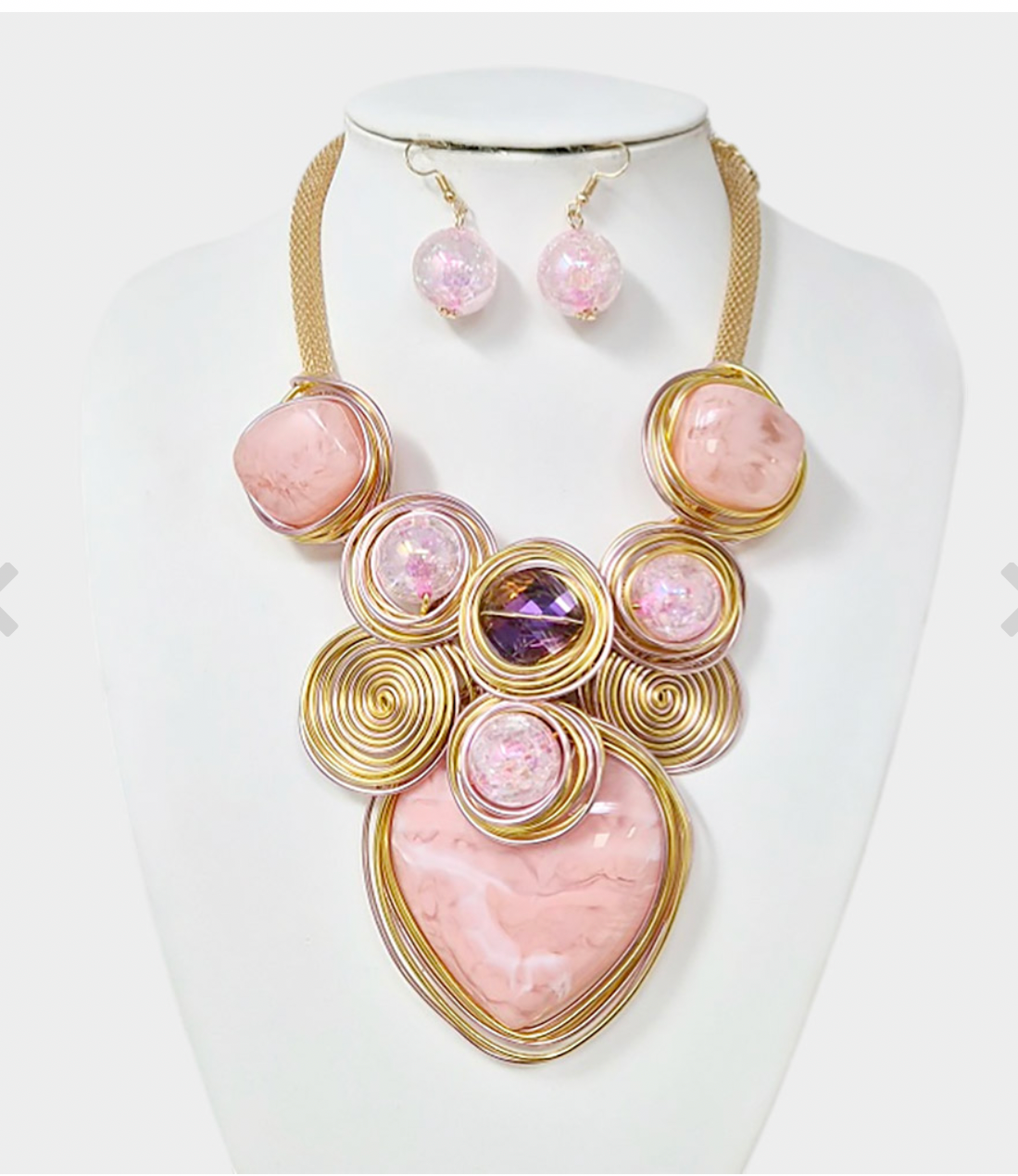 Bold Wire Spiral Artistic Statement Necklace