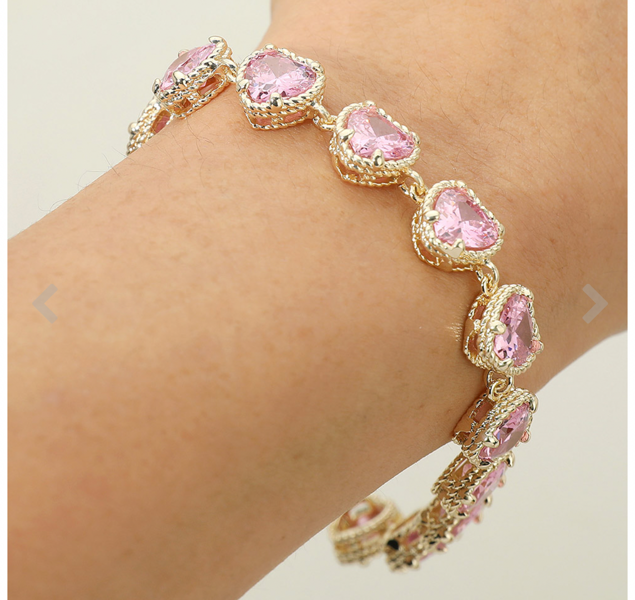 14K Gold Plated Heart Stone Toggle Bracelet