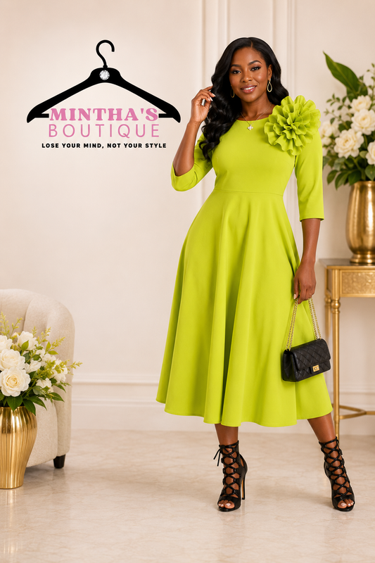 Jodi 3/4 Sleeve Midi Dress