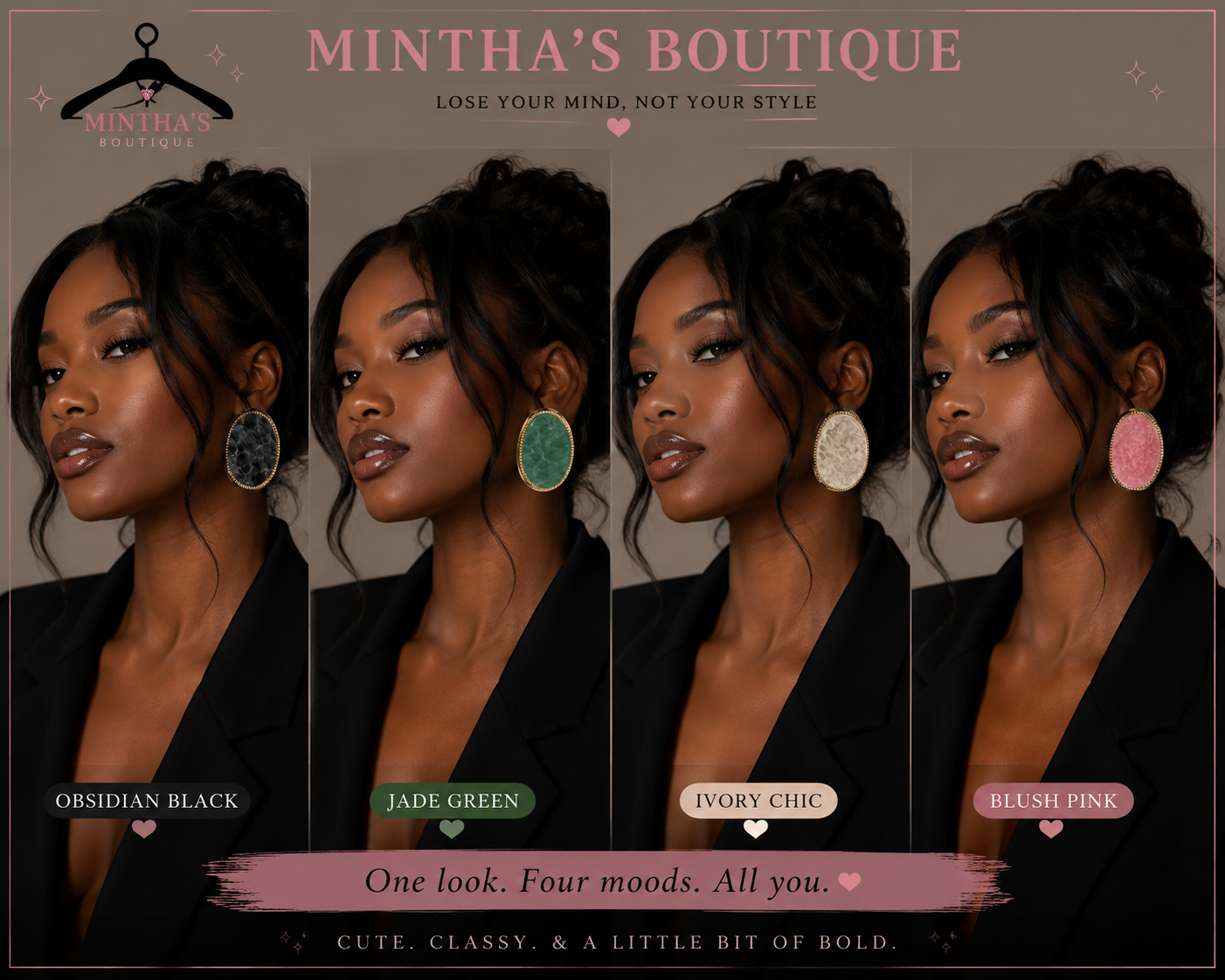 Oval Marble Earrings