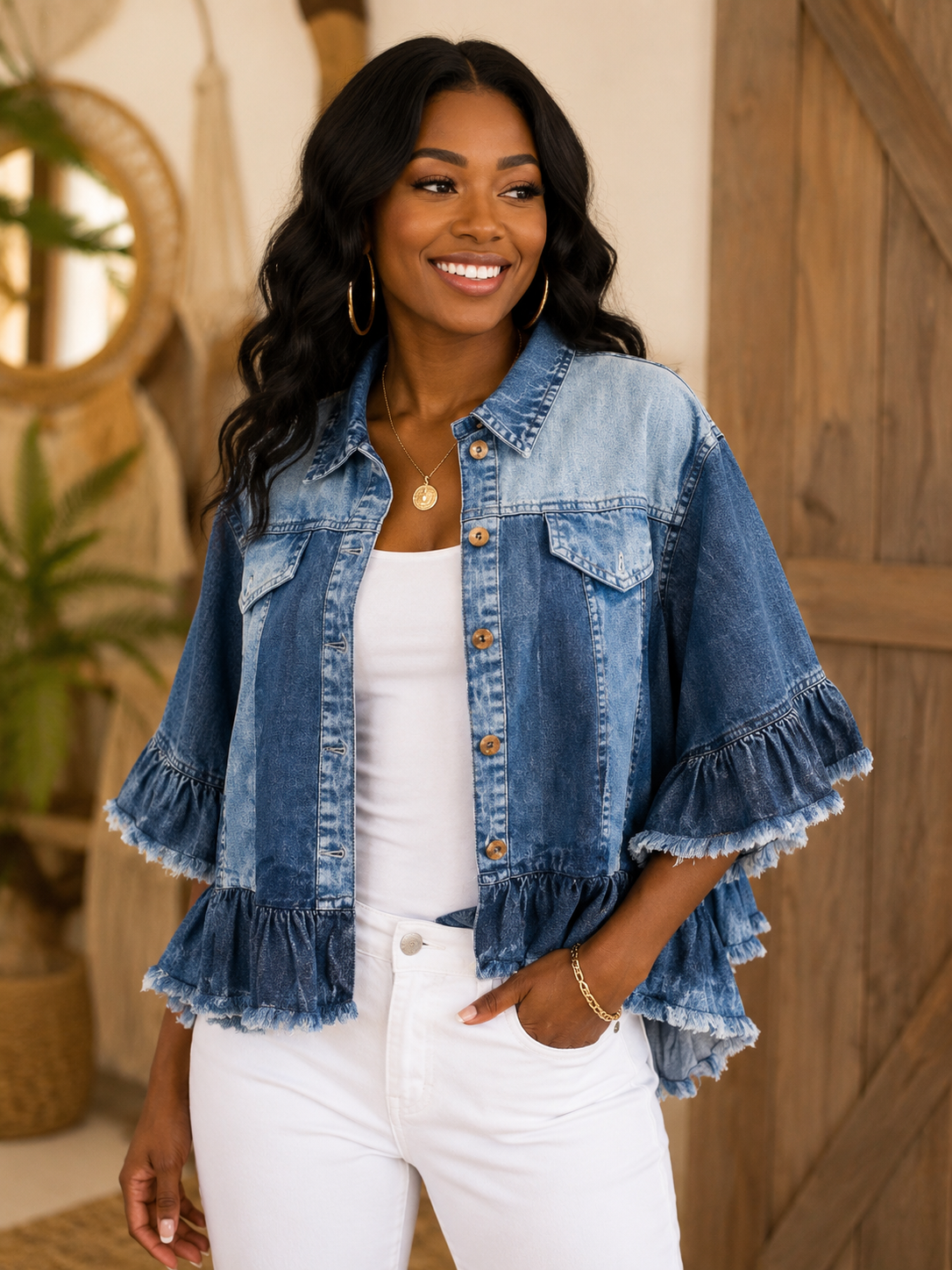 Denim Daydream Boho Top
