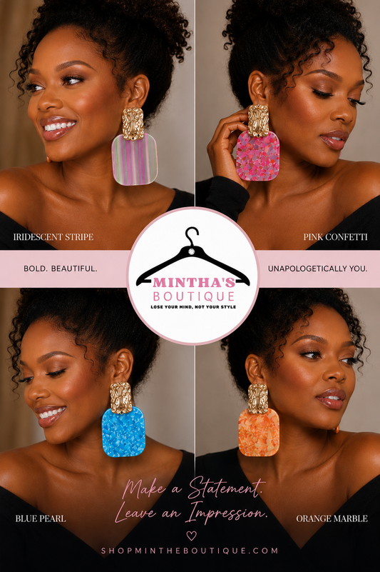 Oversized Patterned Celluloid  Earrings