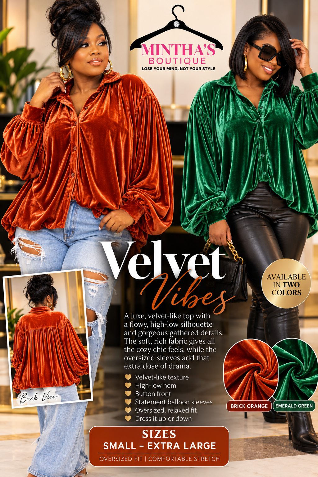 Velvet Vibes High Low Top _PRE-ORDER 10/20