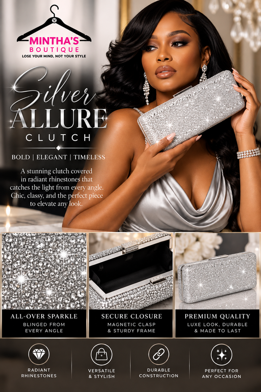 Silver Allure Clutch