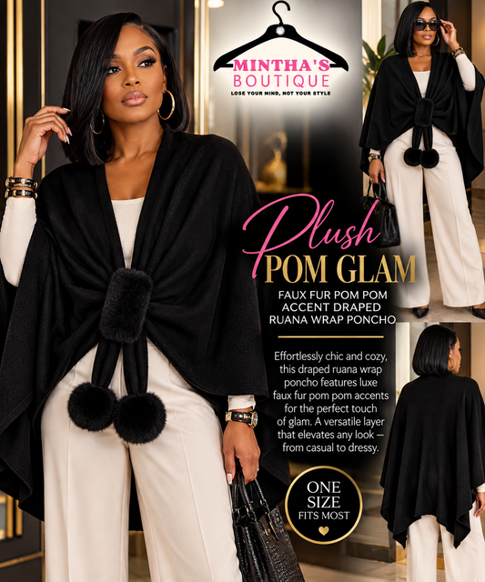 Plush Pom Glam Ruana