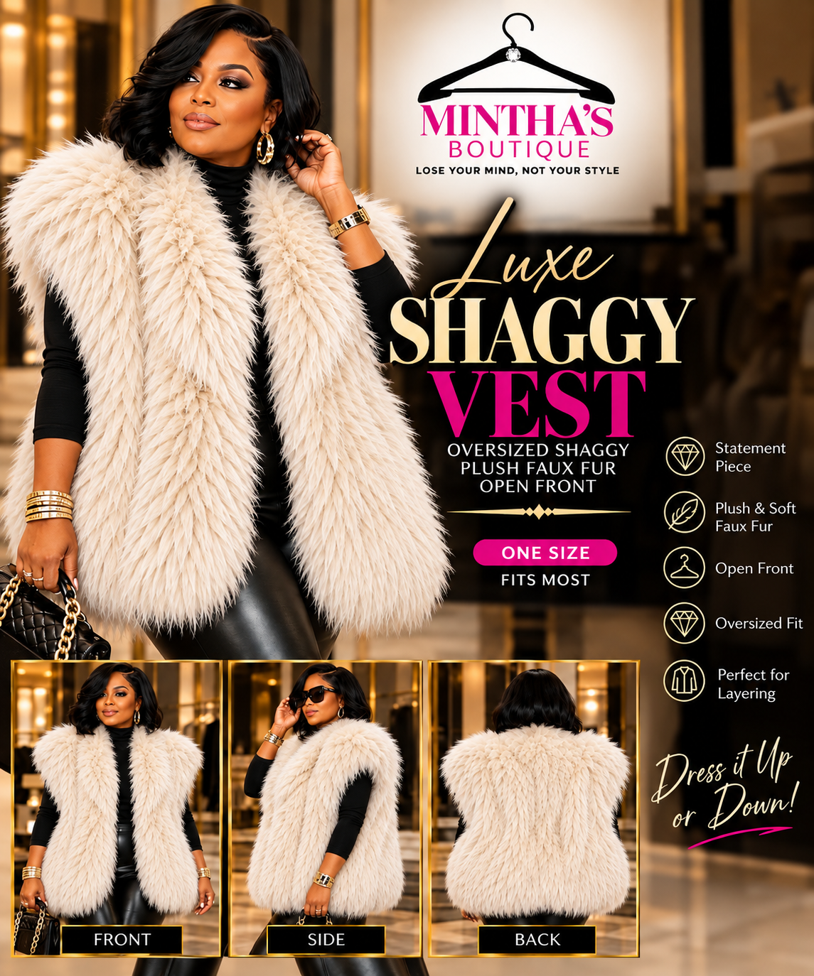 Ivory Plush Luxe Vest