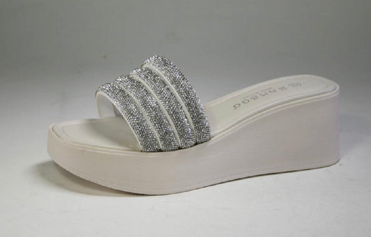 Ardene Beige Rhinestone Platform Slide