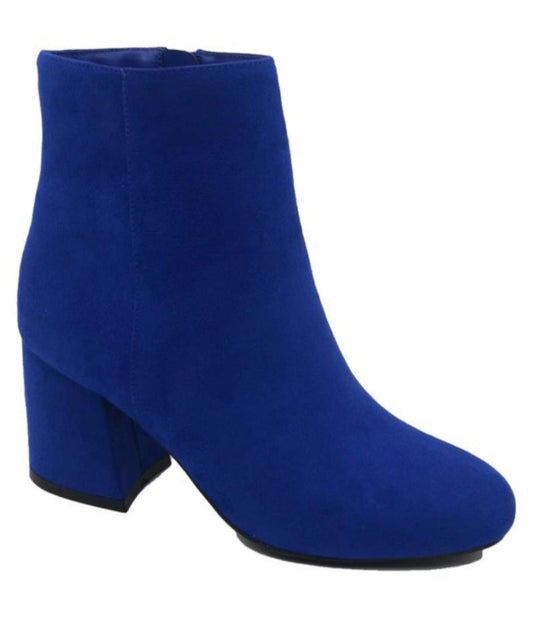 Block Heel Pearl Bootie Blue