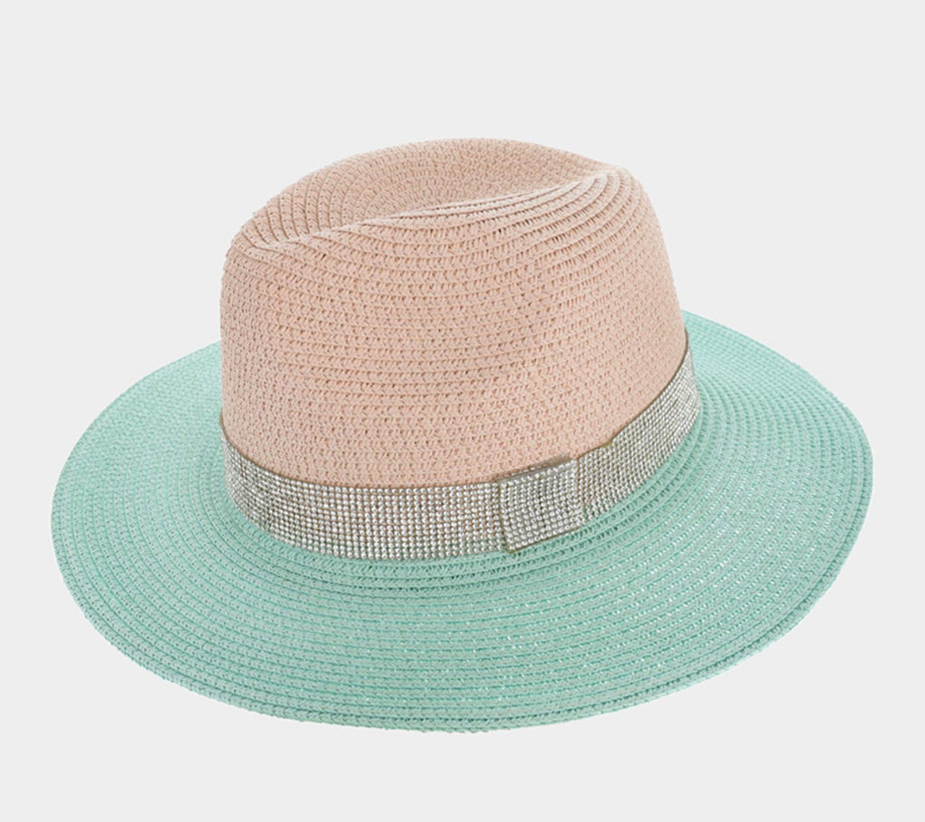 Bling Band Two Tone Straw Hat