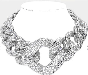Silver Bling Chain Link Necklace