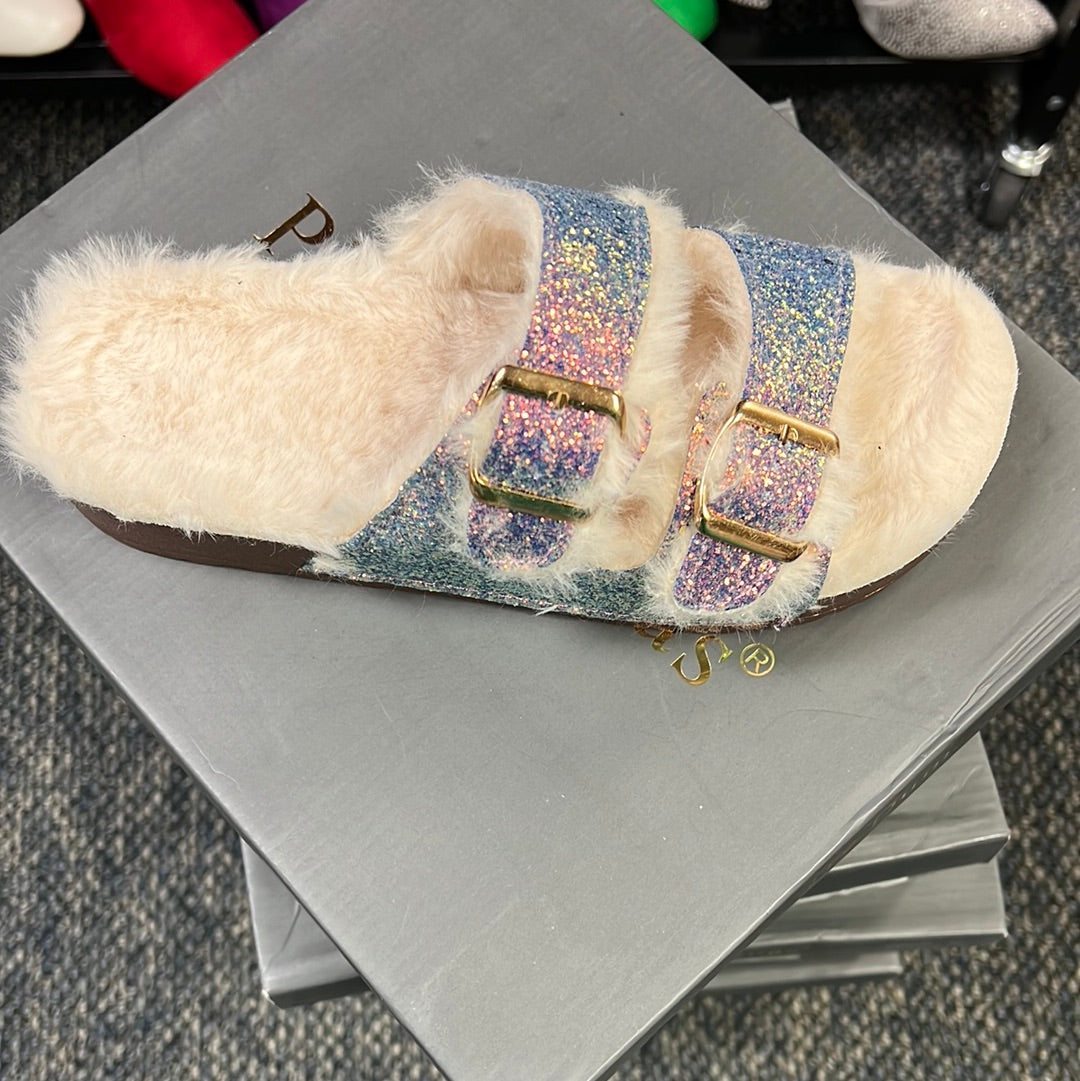 Sparkle Fur Slides