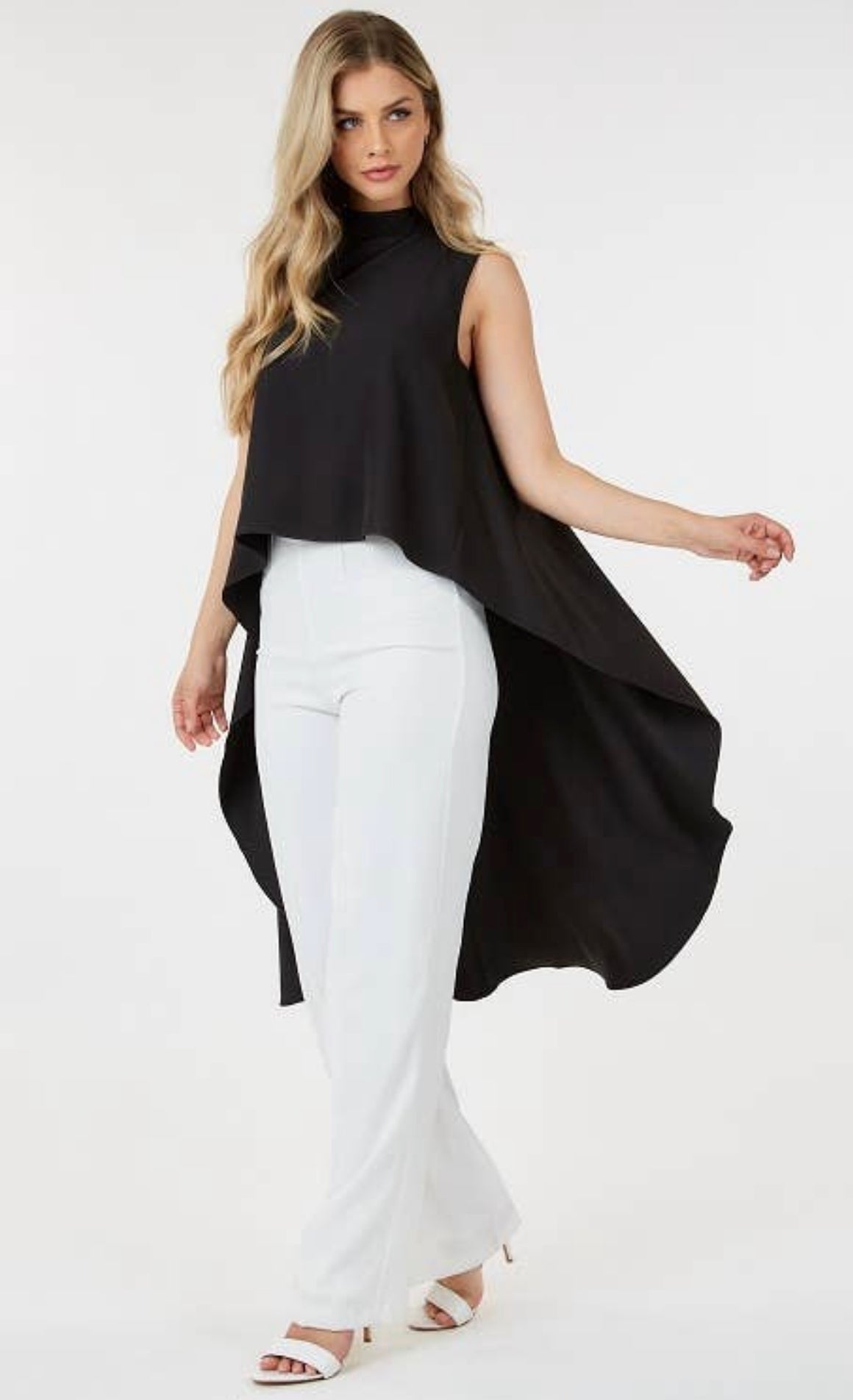 Zara High-Low Asymmetrical Top_Black